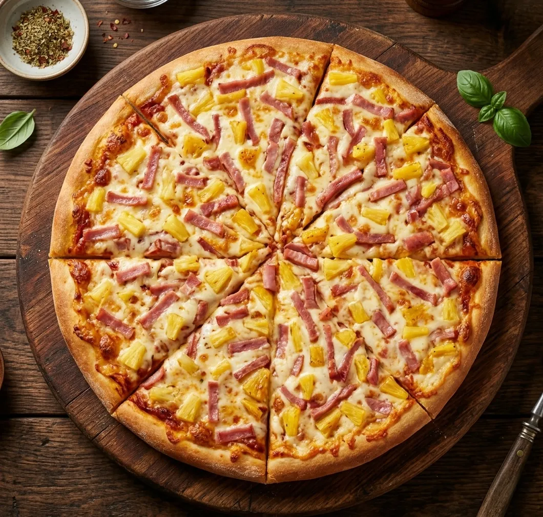 Large 15 inch Hawaiian quality Pizza at Jambo Pizza, Sargent Ave Winnipeg